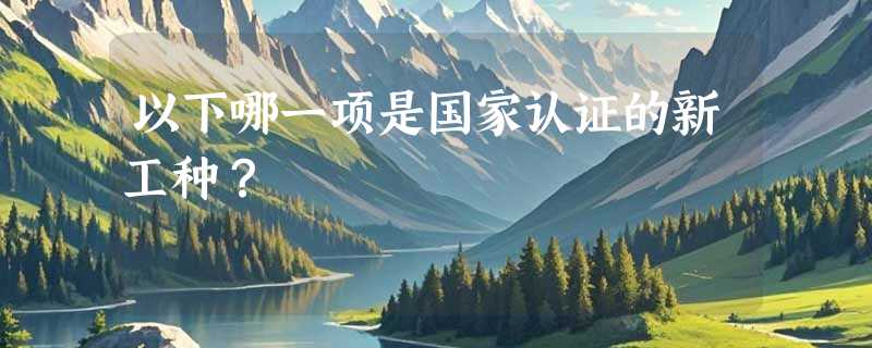 以下哪一项是国家认证的新工种？