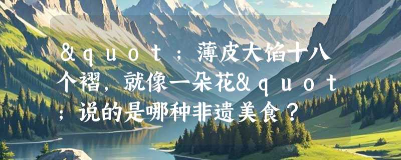 "薄皮大馅十八个褶，就像一朵花"说的是哪种非遗美食？