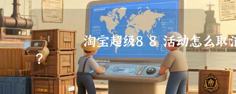 淘宝超级88活动怎么取消？