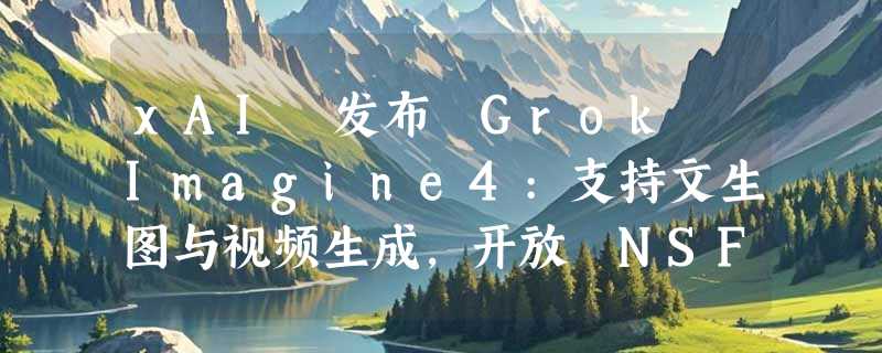 xAI 发布 Grok Imagine4:支持文生图与视频生成，开放 NSFW 内容创作