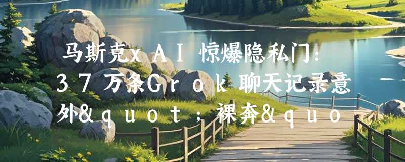 马斯克xAI惊爆隐私门：37万条Grok聊天记录意外"裸奔"，用户隐私防线全面失守