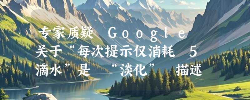 专家质疑 Google 关于“每次提示仅消耗 5 滴水”是 “淡化” 描述
