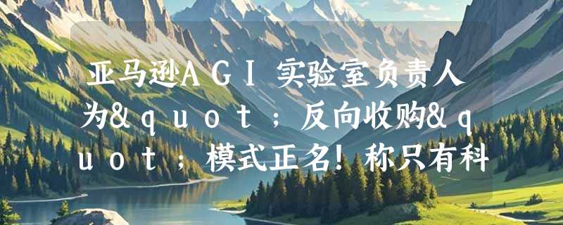 亚马逊AGI实验室负责人为"反向收购"模式正名！称只有科技巨头才能承担通用人工智能研发重任