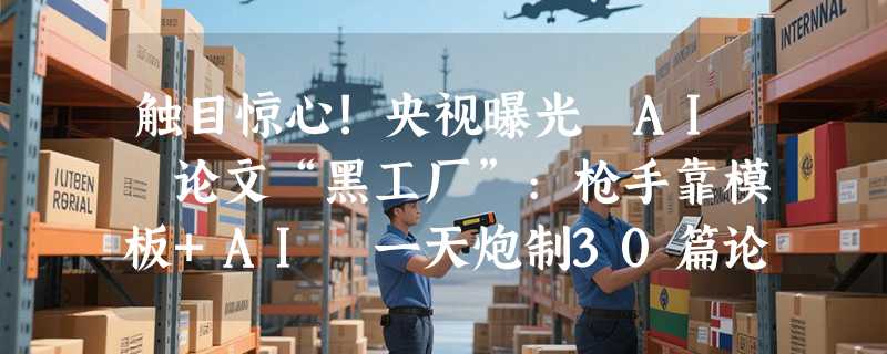 触目惊心!央视曝光 AI 论文“黑工厂”:枪手靠模板+AI 一天炮制30篇论文