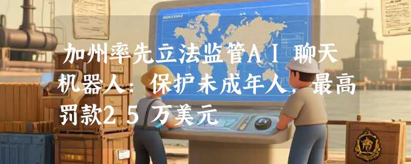加州率先立法监管AI聊天机器人：保护未成年人，最高罚款25万美元