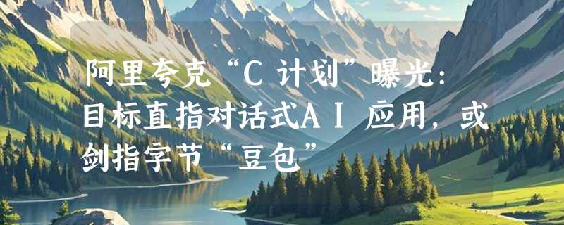 阿里夸克“C计划”曝光:目标直指对话式AI应用，或剑指字节“豆包”