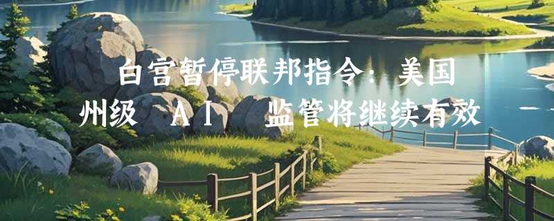 ​白宫暂停联邦指令:美国州级 AI 监管将继续有效