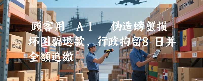顾客用 AI 伪造螃蟹损坏图骗退款，行政拘留8日并全额追缴