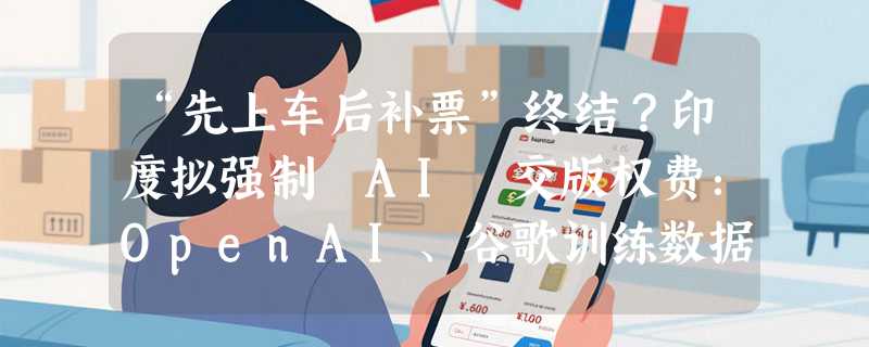 “先上车后补票”终结？印度拟强制 AI 交版权费：OpenAI、谷歌训练数据统统要付钱