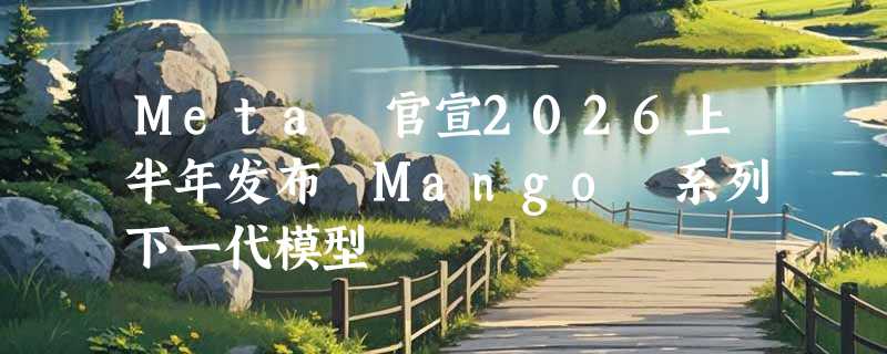 Meta 官宣2026上半年发布 Mango 系列下一代模型