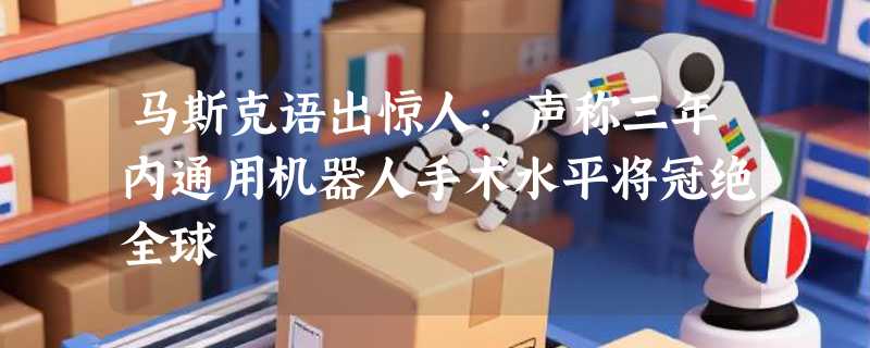 马斯克语出惊人:声称三年内通用机器人手术水平将冠绝全球