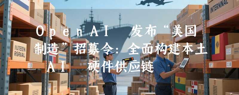 OpenAI 发布“美国制造”招募令:全面构建本土 AI 硬件供应链