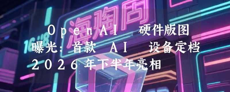 ​OpenAI 硬件版图曝光:首款 AI 设备定档2026年下半年亮相