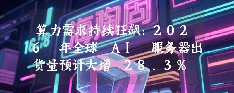 算力需求持续狂飙：2026 年全球 AI 服务器出货量预计大增 28.3%