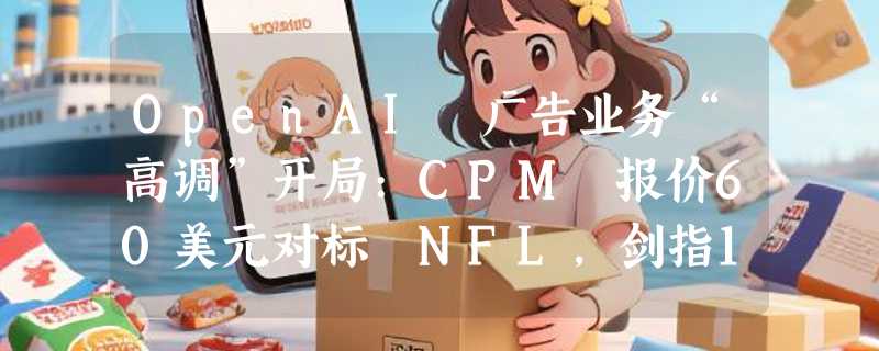 OpenAI 广告业务“高调”开局:CPM 报价60美元对标 NFL，剑指110亿营收目标