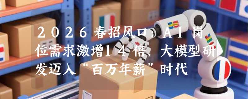 2026春招风口:AI岗位需求激增14倍，大模型研发迈入“百万年薪”时代