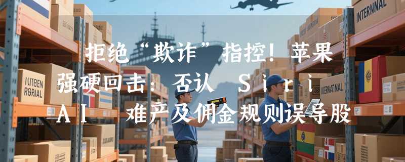 ​拒绝“欺诈”指控！苹果强硬回击：否认 Siri AI 难产及佣金规则误导股东
