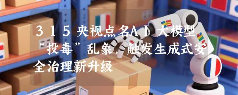 315央视点名AI大模型“投毒”乱象，触发生成式安全治理新升级