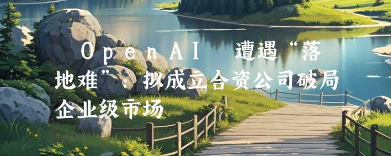 ​OpenAI 遭遇“落地难”：拟成立合资公司破局企业级市场