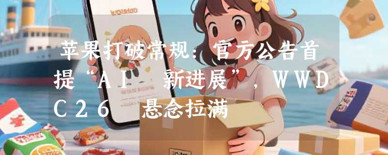 苹果打破常规：官方公告首提“AI 新进展”，WWDC26 悬念拉满