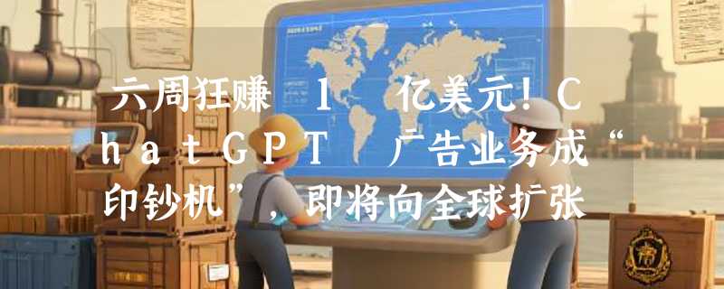 六周狂赚 1 亿美元！ChatGPT 广告业务成“印钞机”，即将向全球扩张