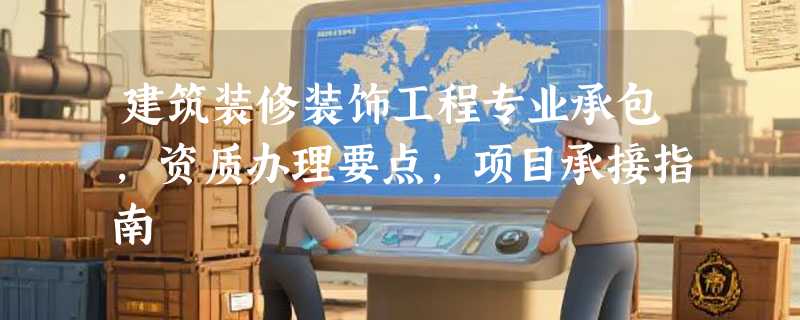 建筑装修装饰工程专业承包，资质办理要点，项目承接指南