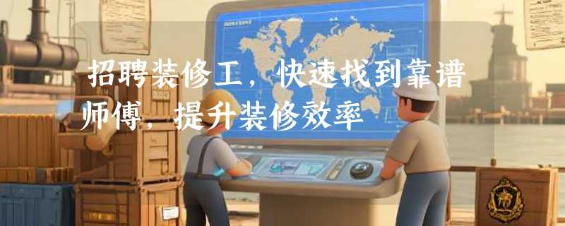 招聘装修工，快速找到靠谱师傅，提升装修效率