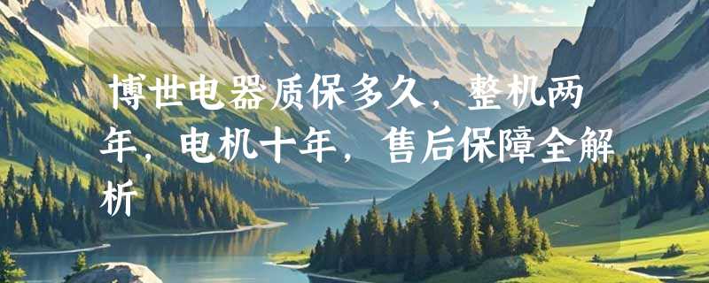 博世电器质保多久，整机两年，电机十年，售后保障全解析