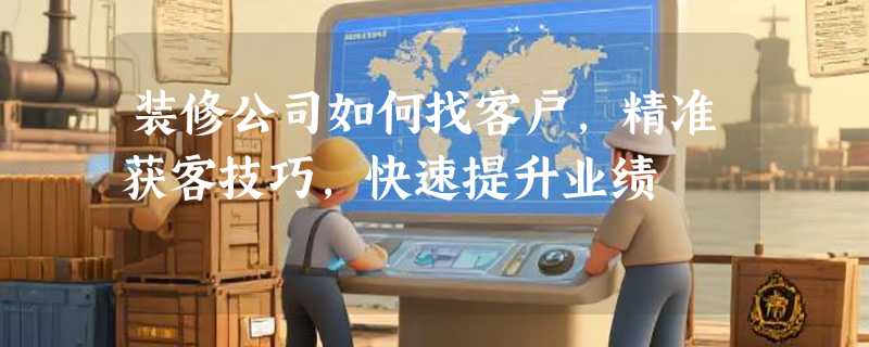 装修公司如何找客户，精准获客技巧，快速提升业绩