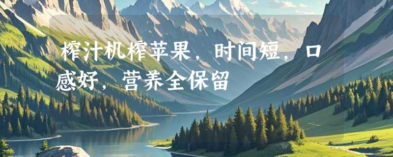 榨汁机榨苹果，时间短，口感好，营养全保留