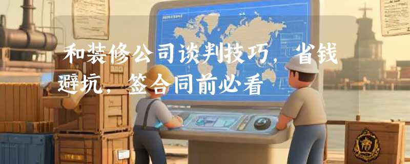 和装修公司谈判技巧，省钱避坑，签合同前必看