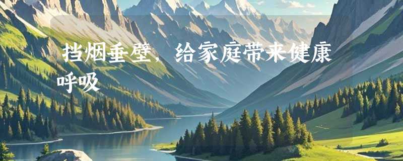 挡烟垂壁，给家庭带来健康呼吸