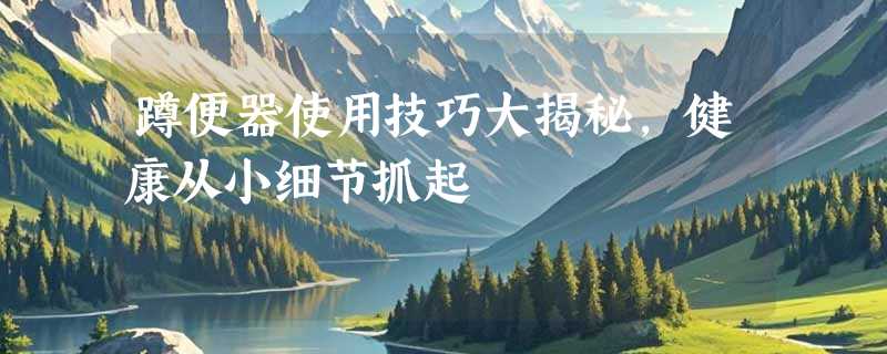 蹲便器使用技巧大揭秘，健康从小细节抓起