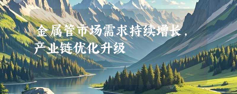 金属管市场需求持续增长，产业链优化升级