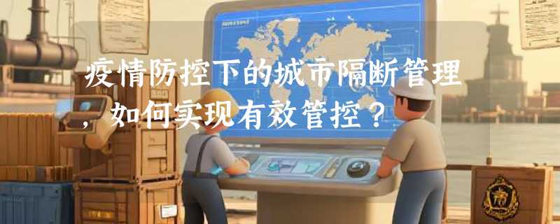 疫情防控下的城市隔断管理，如何实现有效管控？