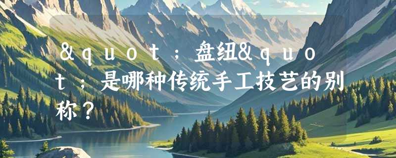 "盘纽"是哪种传统手工技艺的别称？