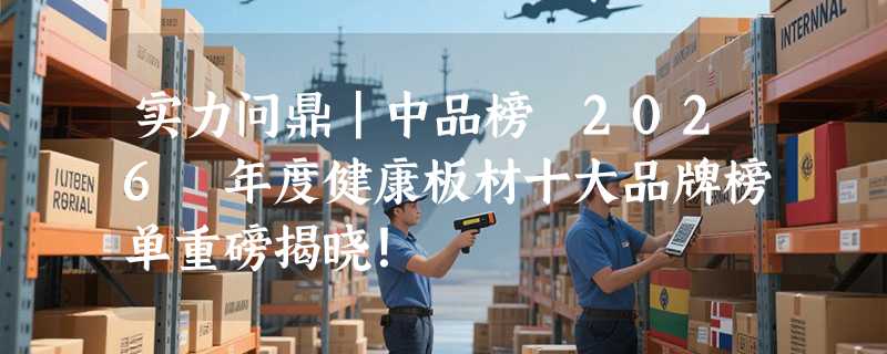 实力问鼎｜中品榜 2026 年度健康板材十大品牌榜单重磅揭晓！