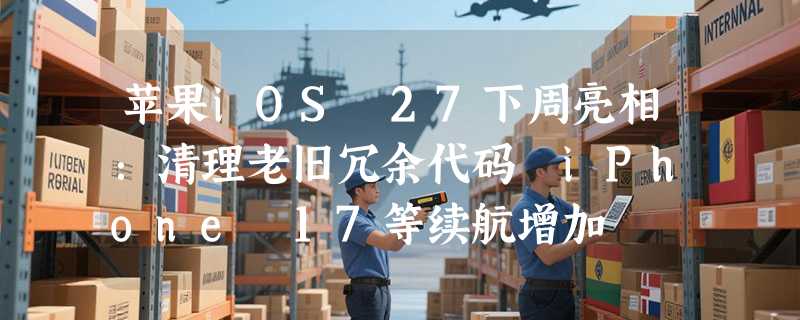 苹果iOS 27下周亮相：清理老旧冗余代码 iPhone 17等续航增加