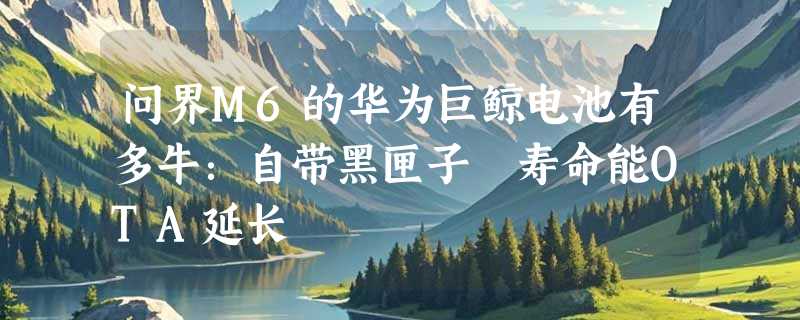 问界M6的华为巨鲸电池有多牛：自带黑匣子 寿命能OTA延长