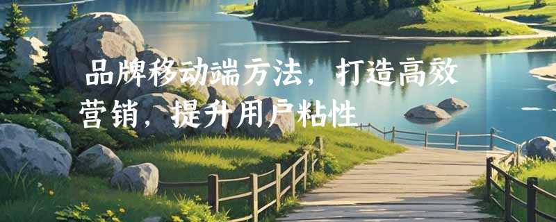 品牌移动端方法，打造高效营销，提升用户粘性