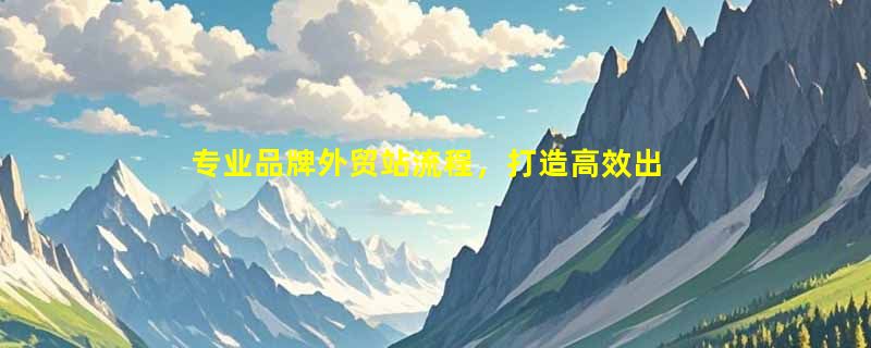 专业品牌外贸站流程，打造高效出海路径，提升全球竞争力