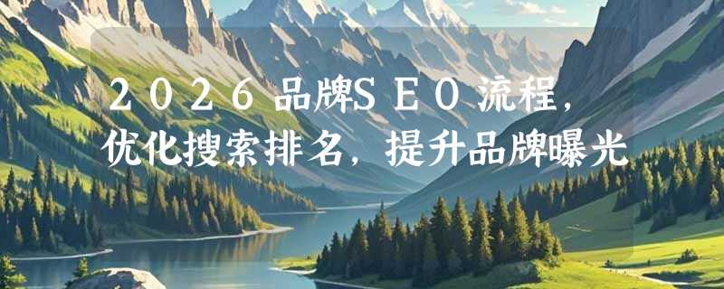 2026品牌SEO流程，优化搜索排名，提升品牌曝光