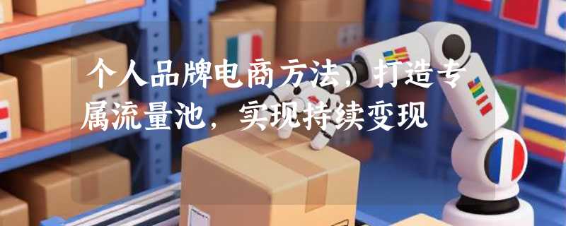 个人品牌电商方法，打造专属流量池，实现持续变现