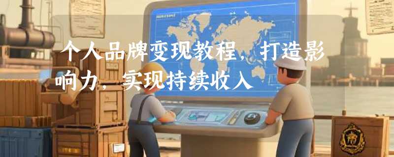 个人品牌变现教程，打造影响力，实现持续收入