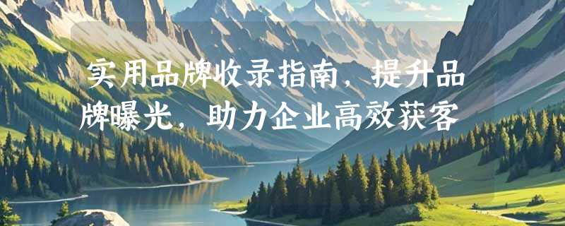 实用品牌收录指南，提升品牌曝光，助力企业高效获客