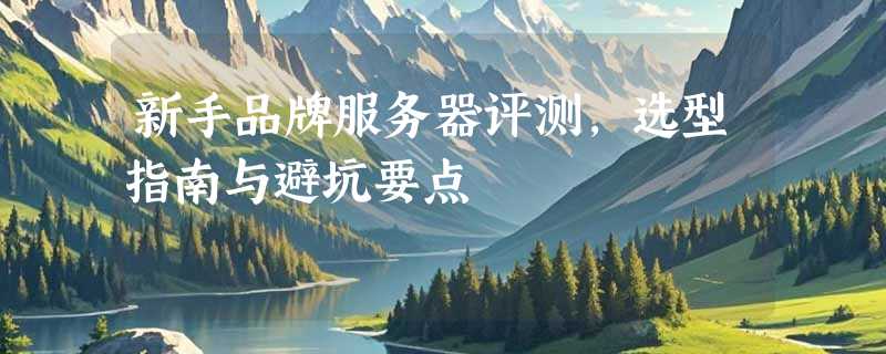 新手品牌服务器评测，选型指南与避坑要点