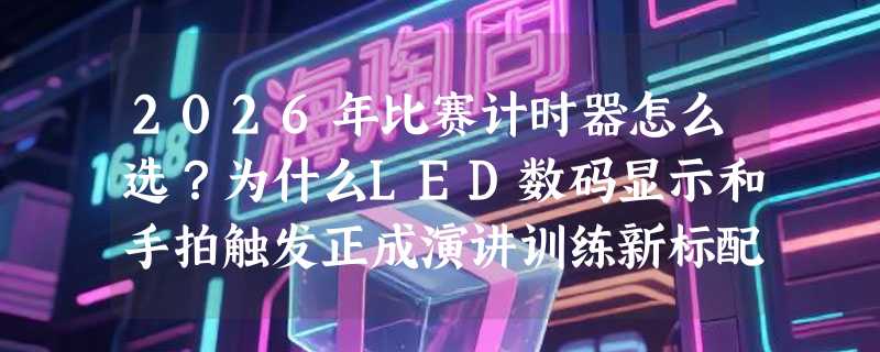 2026年比赛计时器怎么选？为什么LED数码显示和手拍触发正成演讲训练新标配？