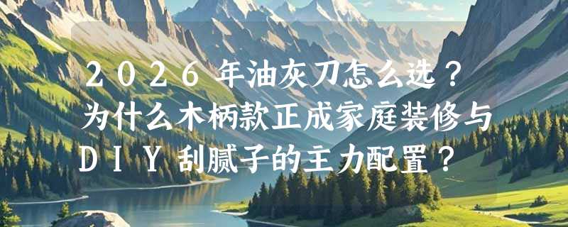 2026年油灰刀怎么选？为什么木柄款正成家庭装修与DIY刮腻子的主力配置？
