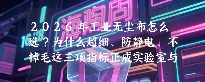 2026年工业无尘布怎么选？为什么超细、防静电、不掉毛这三项指标正成实验室与喷绘机清洁刚需？