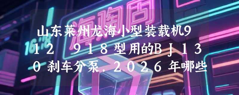 山东莱州龙海小型装载机912–918型用的BJ130刹车分泵，2026年哪些技术细节决定制动可靠性？